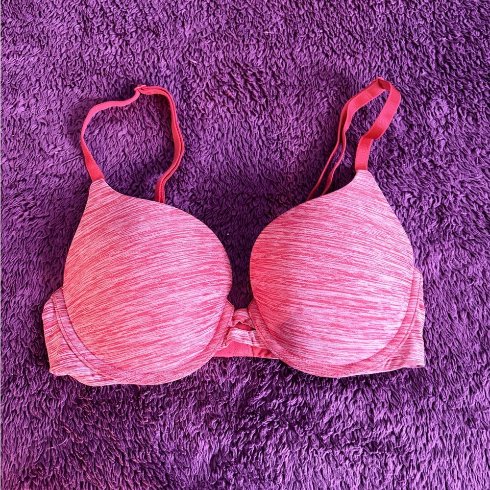 Victoria’s Secret Perfect Shape Bra 32C Heathered Red Padded Push-Up Underwire